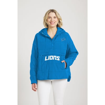  Detroit Lions WEAR by Erin Andrews Women's Woven Packable Jacket - Blue