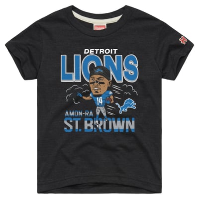 Amon-Ra St. Brown Detroit Lions Homage Youth Caricature T-Shirt - Charcoal