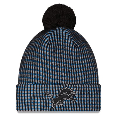 Detroit Lions New Era Youth 2026 Rivalries Collection Sideline Cuffed Knit Hat with Pom - Silver