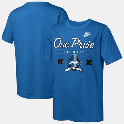  Detroit Lions Nike Youth Hometown Rewind Slub Dri-FIT T-Shirt - Blue