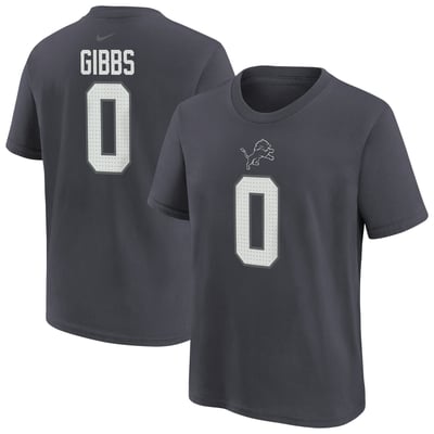Jahmyr Gibbs Detroit Lions Nike Youth Name & Number T-Shirt - Anthracite

