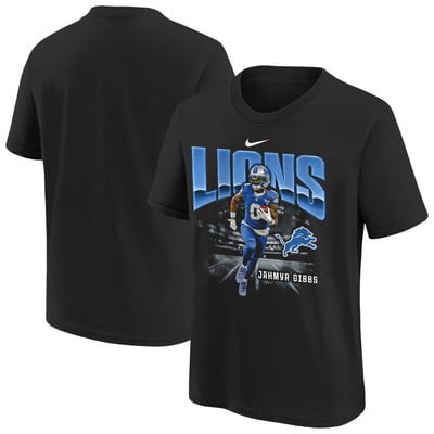 Jahmyr Gibbs Detroit Lions Nike Youth Oversized Player T-Shirt - Black