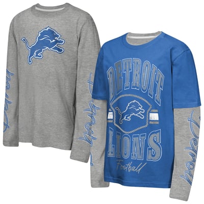 Detroit Lions Outerstuff Youth Motion Combo Set - Blue/Heather Gray