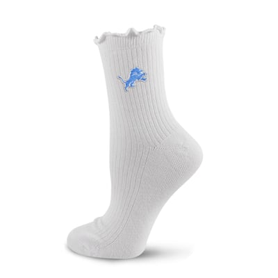  Detroit Lions PRO Compression Youth Logo Lettuce Hem Quarter Socks - White