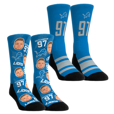 Aidan Hutchinson Detroit Lions Rock Em Youth Player Football Guy Two-Pack Crew Sock Set