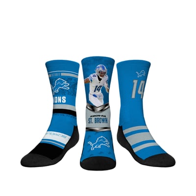 Amon-Ra St. Brown Detroit Lions Rock Em Youth 3-Pack Crew Sock Set - Blue
