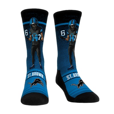 Amon-Ra St. Brown Detroit Lions Rock Em Youth Celebration Crew Socks