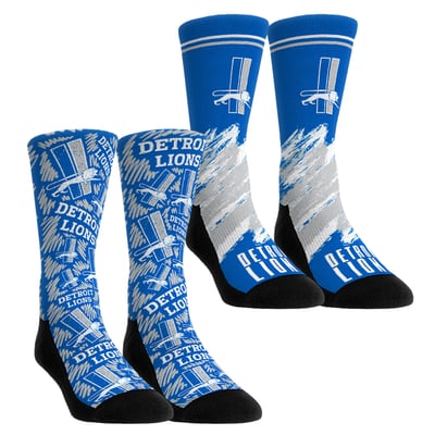  Detroit Lions Rock Em Youth Throwback Two-Pack Crew Socks Set - Blue