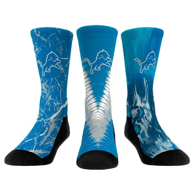  Detroit Lions Rock Em Youth 3-Pack Crew Socks Set - 
