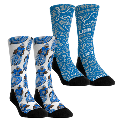 Jahmyr Gibbs Detroit Lions Rock Em Youth 2-Pack Reverse Hurdle Crew Socks Set