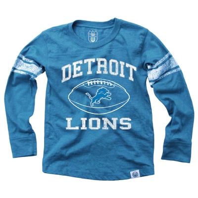 Detroit Lions Wes & Willy Youth Football Long Sleeve T-Shirt - Blue