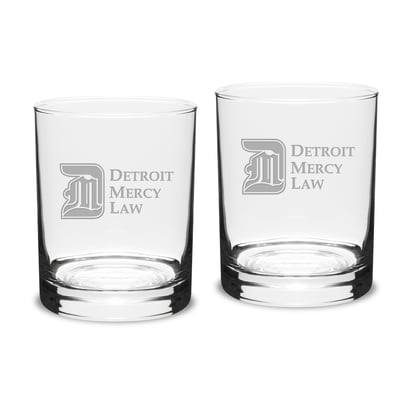 Detroit Mercy Titans Logo 14oz. 2-Piece Classic Double Old-Fashioned Glass Set