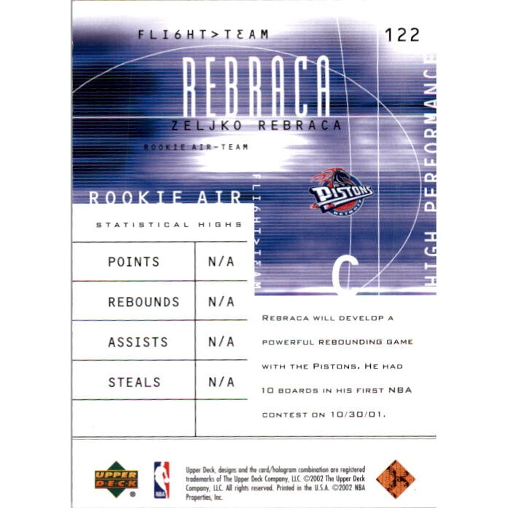 2001-02 Upper Deck Flight Team Copper #122 Zeljko Rebraca
