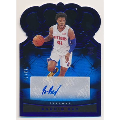 2020-21 Crown Royale Rookie Crown Autographs Blue #27 Saddiq Bey