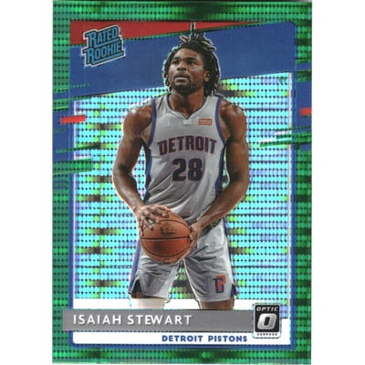 2020-21 Donruss Optic Fanatics Green Pulsar #166 Isaiah Stewart RR