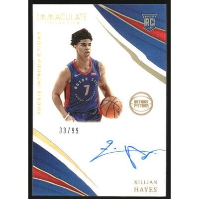 2020-21 Immaculate Collection Immaculate Rookie Introductions Autographs #16 Killian Hayes/99
