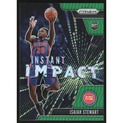 2020-21 Panini Prizm Instant Impact Prizms Green #22 Isaiah Stewart