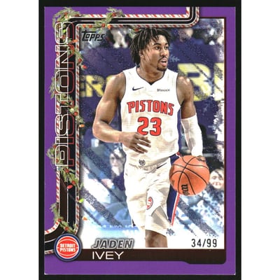 2025-26 Topps Holiday Purple Glitter Holiday #H37 Jaden Ivey