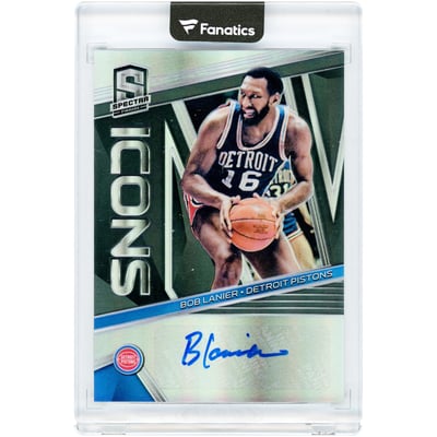 Bob Lanier Detroit Pistons Autographed 2018-19 Panini Spectra Icons #IA-BLM #24/75 Card