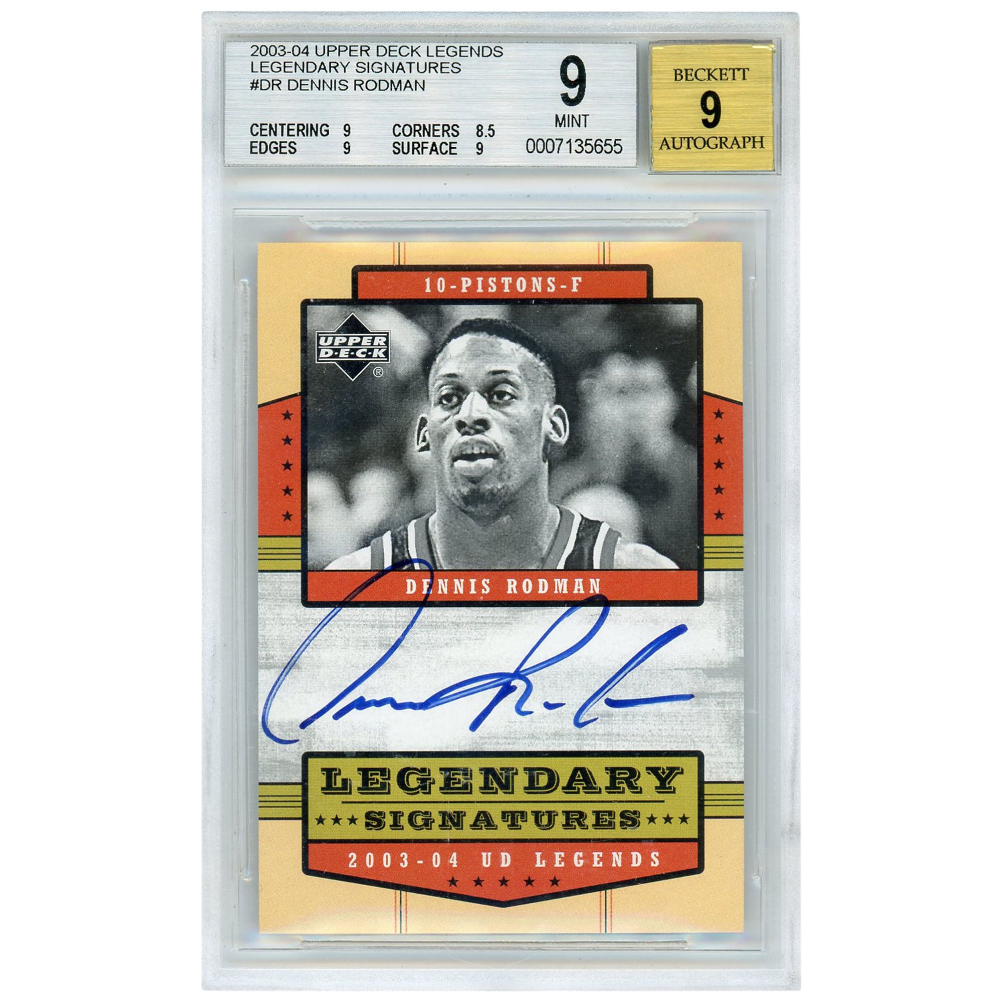 Dennis Rodman Detroit Pistons Autographed 2003-04 Upper Deck 