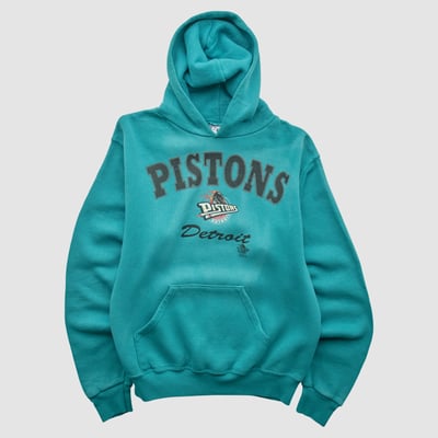 Detroit Pistons Lee Apparel 90s Hooded Pullover Sweatshirt - Teal - XS by Fanatics Real Vintage