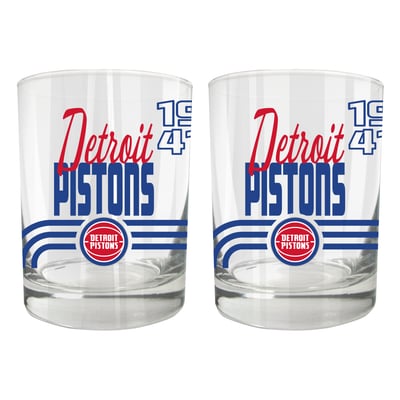 Detroit Pistons Two-Piece 12oz. Heritage Rocks Glass Set