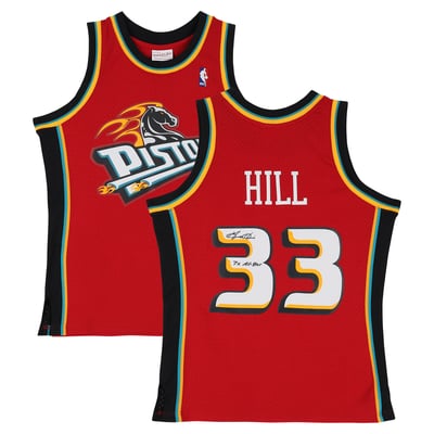 Grant Hill Detroit Pistons Autographed Fanatics Authentic Red Mitchell & Ness 1999-00 Swingman Jersey with "7X All-Star" Inscription