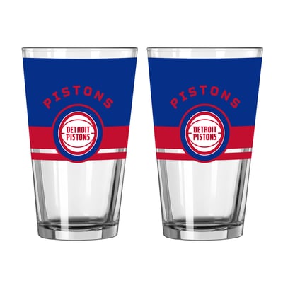 Detroit Pistons Logo Brands Two-Piece 16oz. Horizon Pint Glass Set