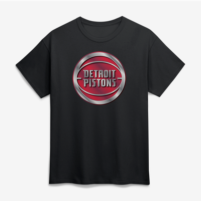 Detroit Pistons Big & Tall Metallic Mascot T-Shirt - Black