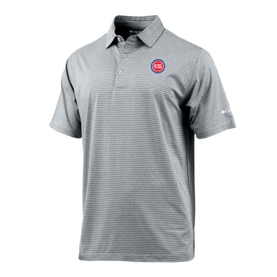 Detroit Pistons Columbia Striped Tempo Swing Polo - Black