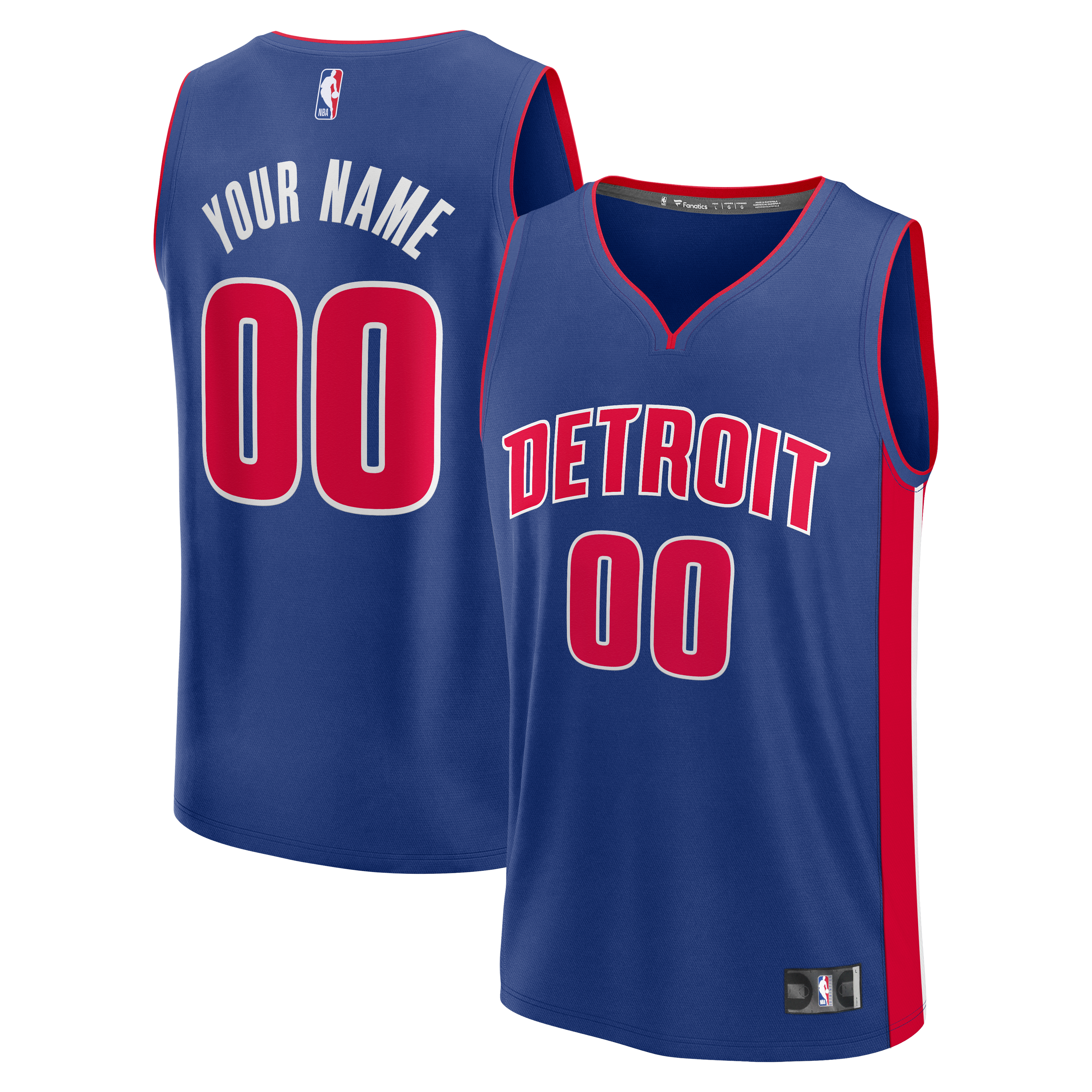 Detroit Pistons Fast Break Custom Jersey Icon Edition Blue