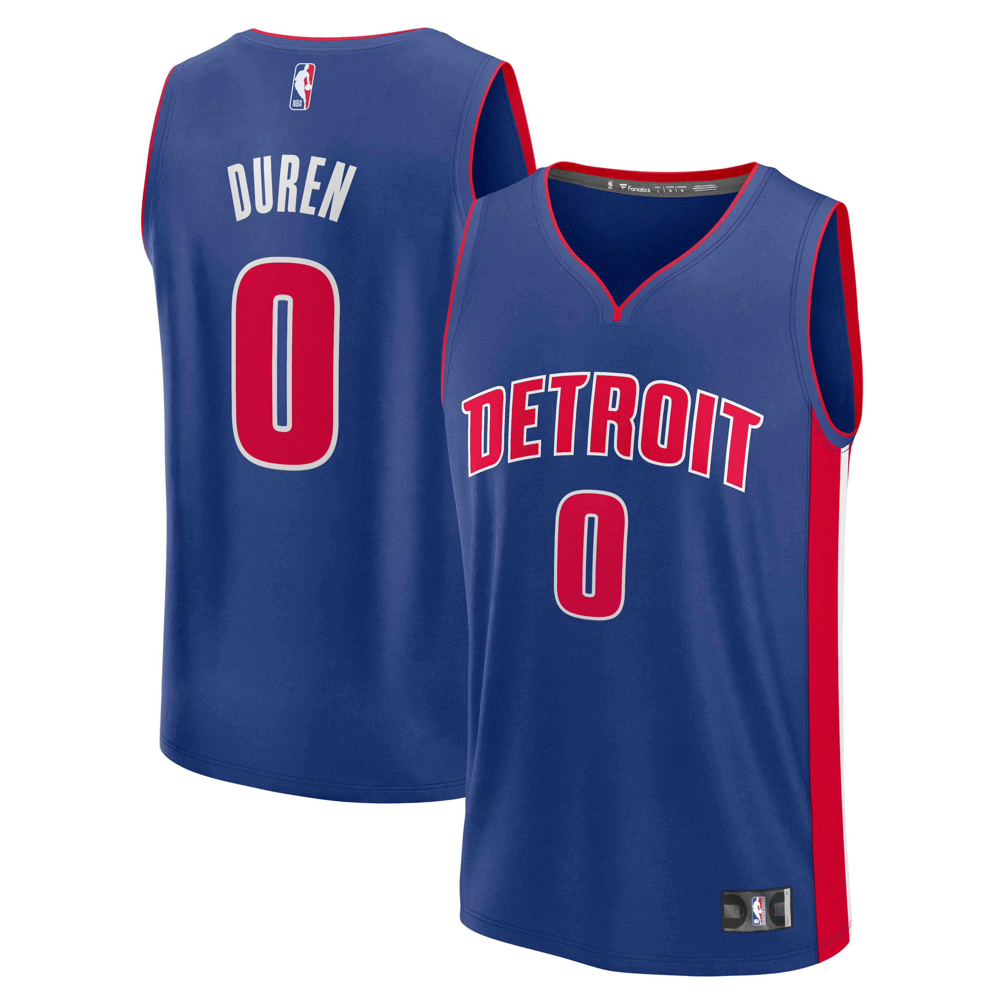 Men's Detroit Pistons Jalen Duren Fanatics Blue Fast Break Replica ...