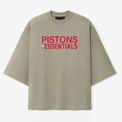 Detroit Pistons Fear of God Merch T-Shirt - Heather Gray
