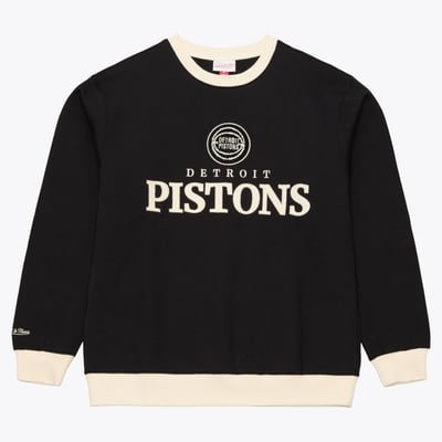  Detroit Pistons Mitchell & Ness Cookies & Cream Fleece Crewneck Sweatshirt - Black