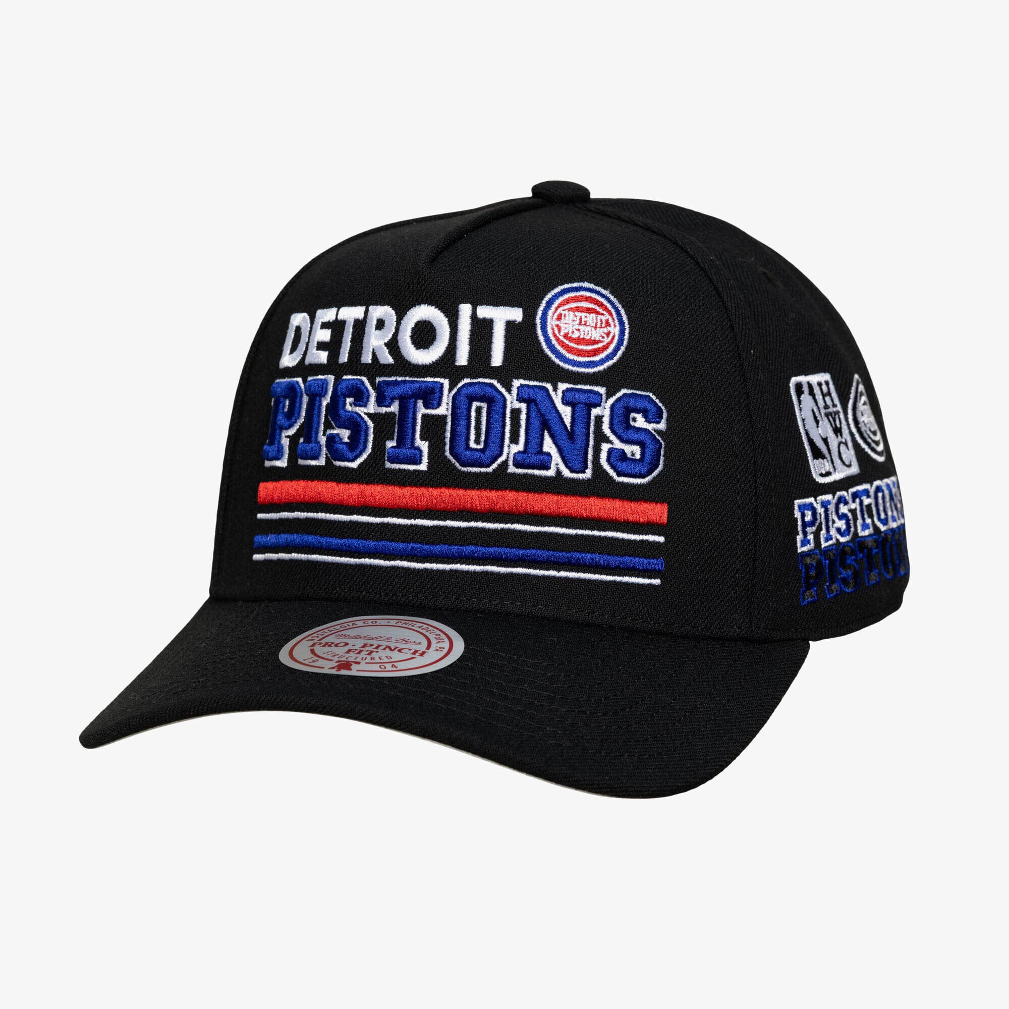 Men's Detroit Pistons Mitchell & Ness Black Hardwood Classics Triple ...