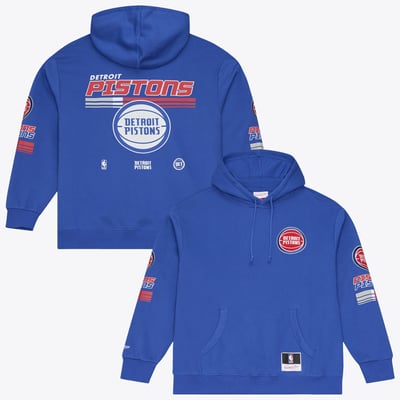 Detroit Pistons Mitchell & Ness  Triple Check Fleece Hoodie - Blue