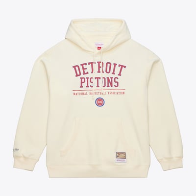 Detroit Pistons Mitchell & Ness Walk-Off Fleece Hoodie - Cream