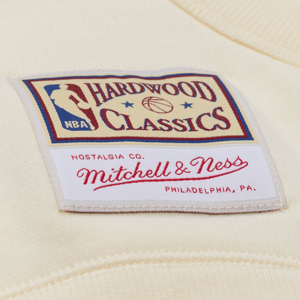 Men's Detroit Pistons Mitchell & Ness Cream Walk-Off Fleece Hoodie