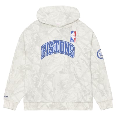  Detroit Pistons Mitchell & Ness Ghosted Fleece Hoodie - White