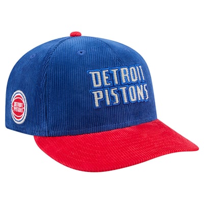 Detroit Pistons New Era Corduroy 9FIFTY Snapback Hat - Blue/Red