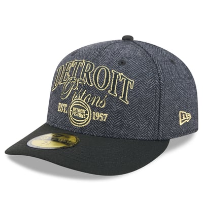 Detroit Pistons New Era Faux Wool 59FIFTY Fitted Hat - Charcoal/Black