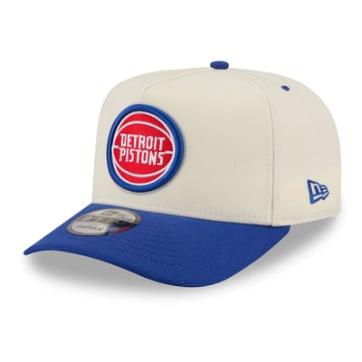 Detroit Pistons New Era City A-Frame 9FIFTY Snapback Hat - Cream/Blue