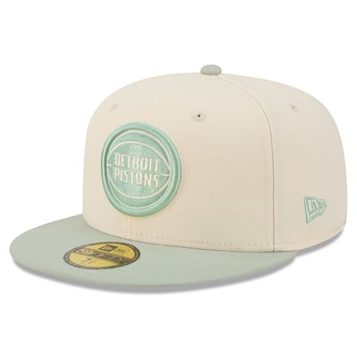 Detroit Pistons New Era Color Pack 2-Tone 59FIFTY Fitted Hat - Cream/Light Green
