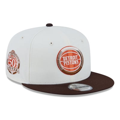  Detroit Pistons New Era Pumpkin Spice 9FIFTY Snapback Hat - White