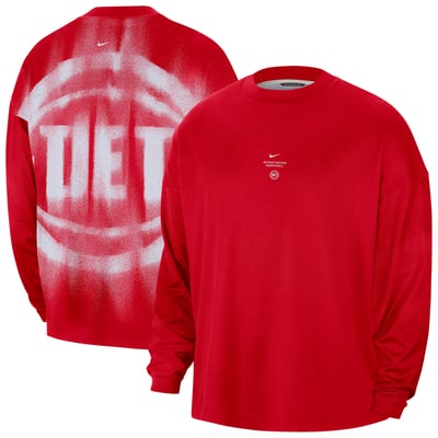 Detroit Pistons Nike 2026 Standard Issue Pre-Game Performance Long Sleeve T-Shirt - Red