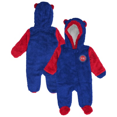 Detroit Pistons Outerstuff Newborn & Infant Stay Napping Fleece Bunting Full-Zip Sleeper - Blue