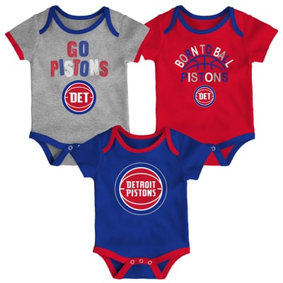 Detroit Pistons Outerstuff Newborn & Infant Born To Ball 3-Pack Bodysuit Set