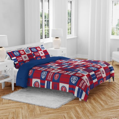 Detroit Pistons Pegasus Patchwork Plaid Three-Piece Full/Queen Bed in a Bag Set