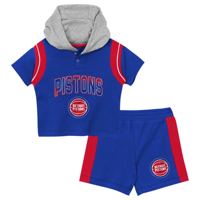 Detroit Pistons Outerstuff Preschool Get Back Short Sleeve Hoodie & Shorts Two-Pack Set - Blue