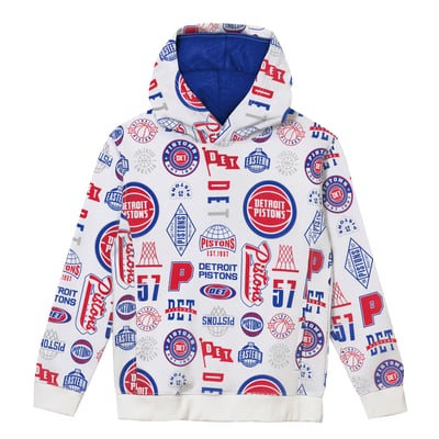 Detroit Pistons Outerstuff Preschool 3-and-D Allover Hoodie - White